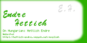 endre hettich business card